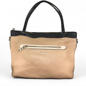 Coach Tyler Pebbled Leather Tyler Geometric Colorblock Tote Bag